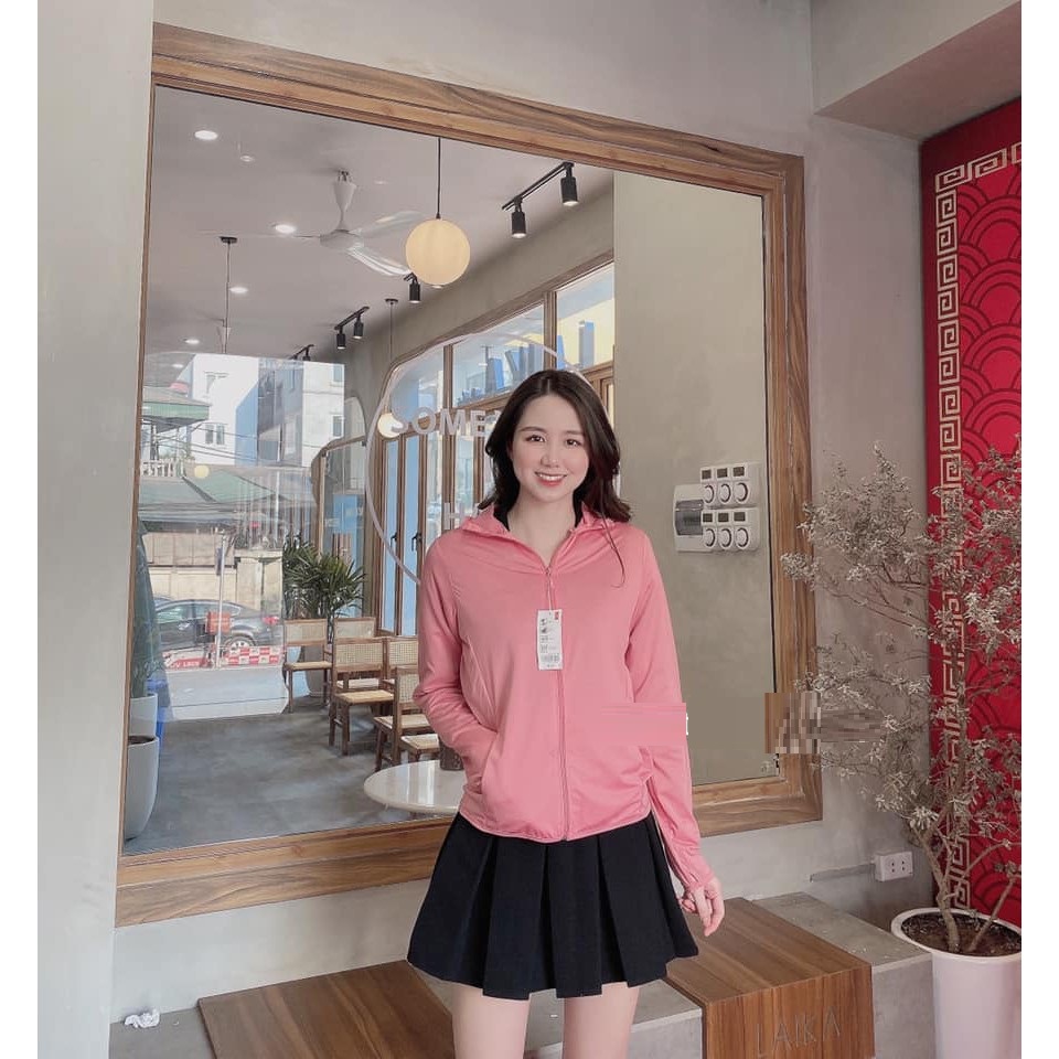 Áo chống nắng nữ dáng ngắn chất liệu thông hơi kim cương mềm, mát