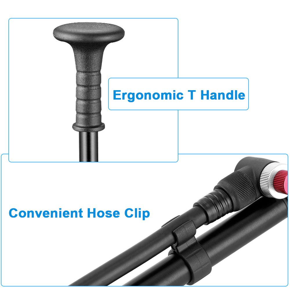 Bike Shock Pump with Pressure Gauge 300PSI High Pressure Bike Tire Inflator Air Pump for Bicycle Fork and Rear Suspension