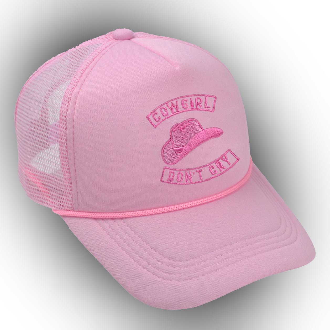 Cowgirl Don T Cry Trucker Hat Summer Pink thêu mũ bóng chày Mũ Mũ Mũ thoáng khí Color: Rose Red Size: M