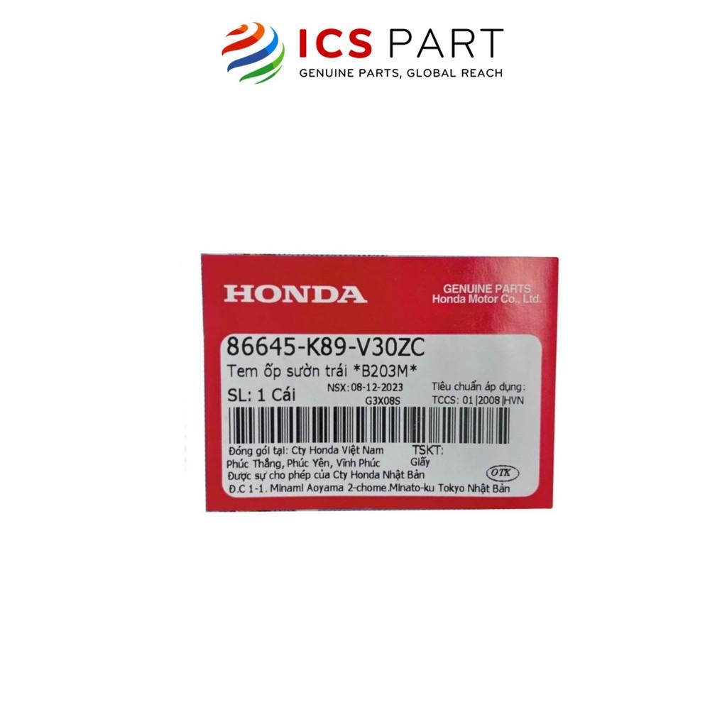 Tem Sườn Trái (Bên Trái) HONDA Wave 110 2019 Xanh Dương B203M (86645K89V30ZC)
