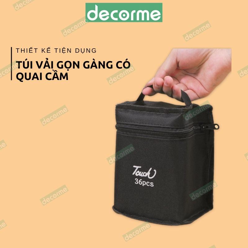 Bút dạ Marker Touch Decorme bút màu marker màu vẽ kèm túi vải họa cụ vẽ tranh cao cấp 24 / 36 / 48 / 60 / 80 màu