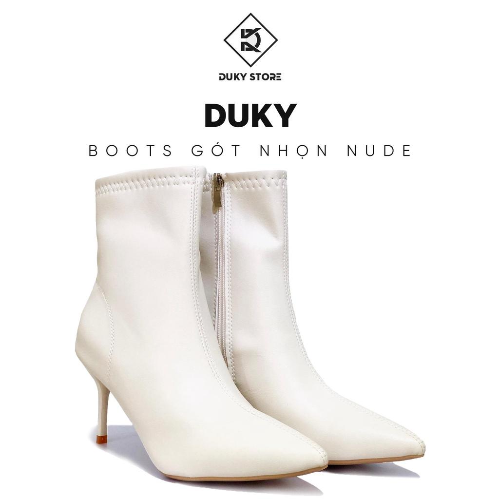 Giày Boot nữ gót nhọn xinh xắn chất liệu da Pu mềm mại hàng có sẵn - Duky Store