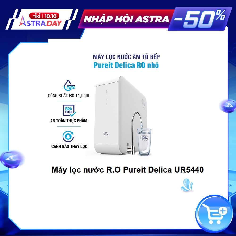 Máy lọc nước Unilever Pureit Delica UR5440  thiết kế nhỏ gọn tóc độ lọc 1 lít/phút -Hàng chính hãng