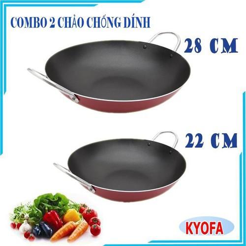 C ombo 2 chảo chống dính 2 quai 28cm và 22cm