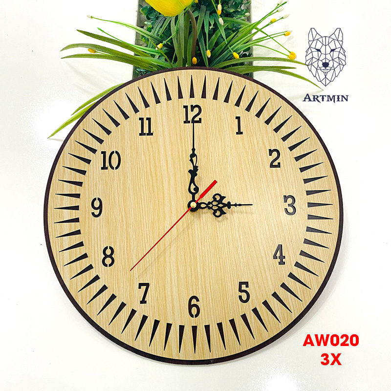 AW020 - Đồng Hồ Gỗ Treo Tường – Décor Trang Trí Hoa Hướng Dương