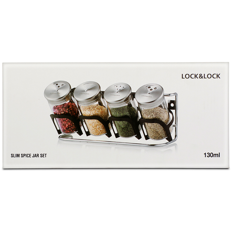 Bộ Lọ Đựng Gia Vị 4P LOCK&amp;LOCK LLG842 SLIM  - 130ML