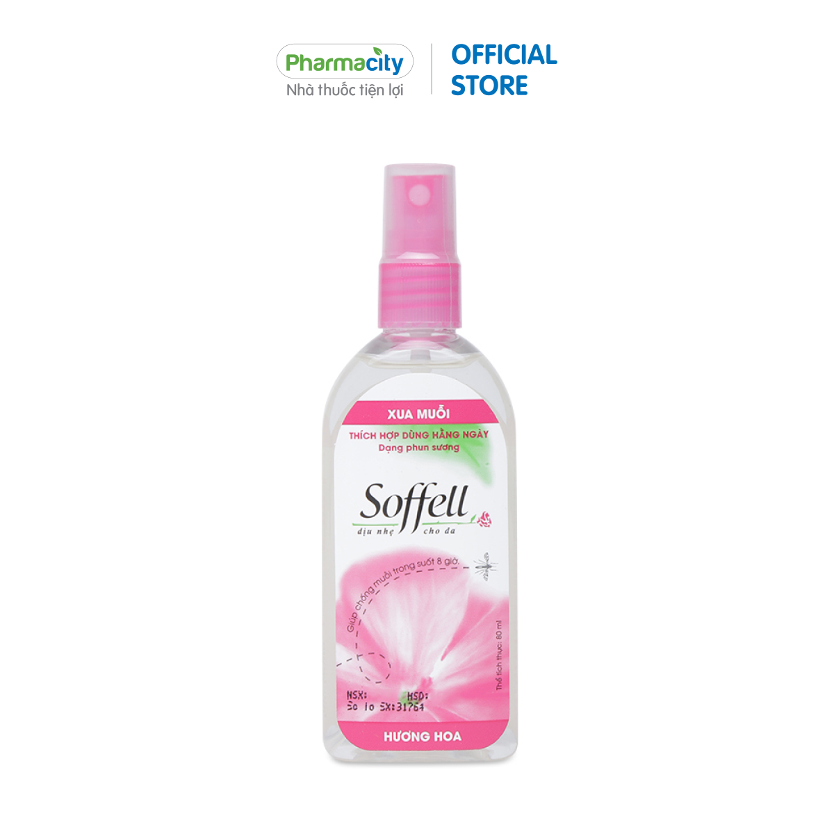 Xịt chống muỗi hương hoa Soffell (80ml)