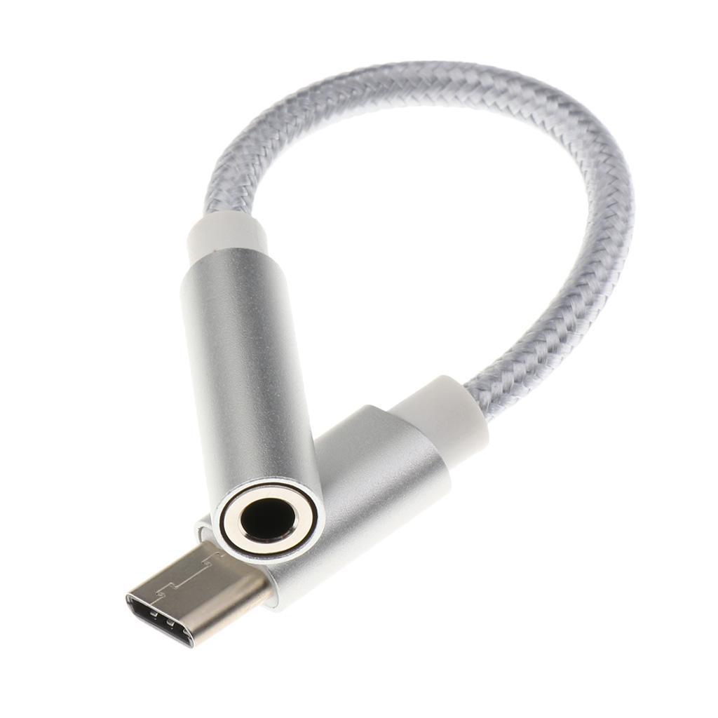 4x USB-C Type C To 3.5 Mm Headphone Jack Adapter Earphone Audio Cable Silver