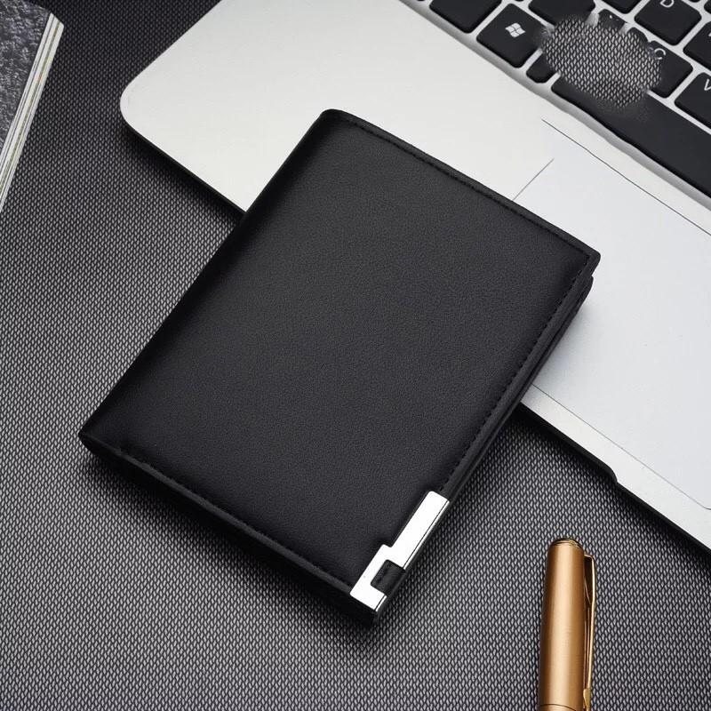 Ví nam mini bỏ túi nhiều ngăn da PU cao cấp 2 màu đen nâu lịch lãm D622