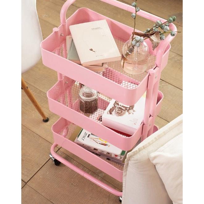 Kệ sắt đa năng 3 tầng có bánh xe