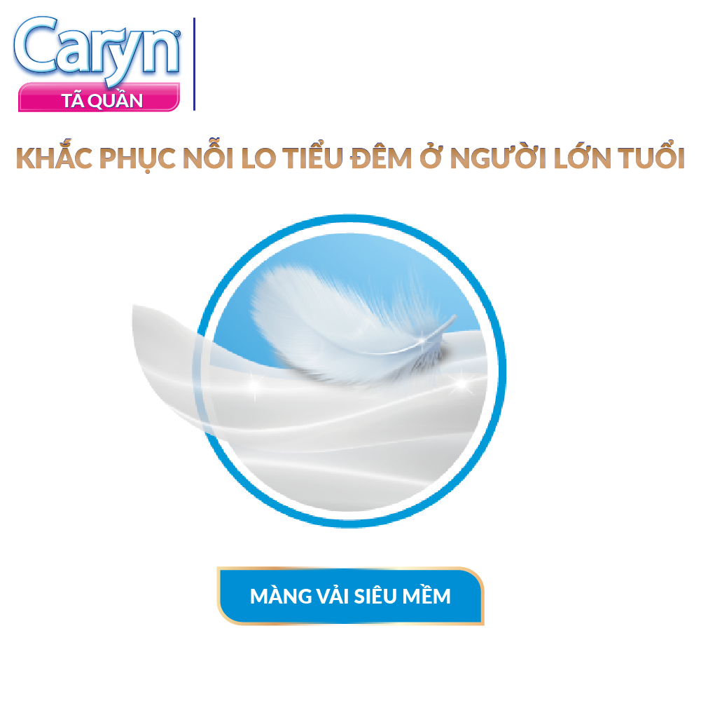 [TẶNG KÈM 2 MIẾNG] Tã/Bỉm Quần Người Lớn Caryn siêu thấm dành Cho Người Già đứng và đi lại được cần người trợ giúp Size M 14 miếng