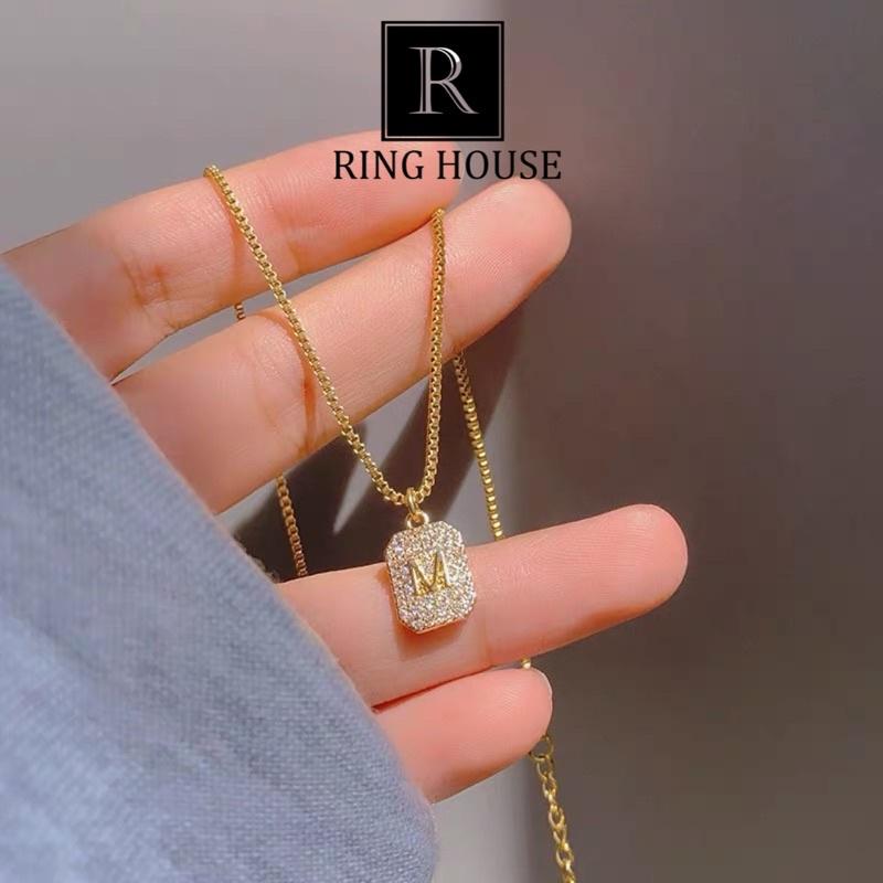 N32 Dây Chuyền Theo Tên Chữ M Titan Không Đen Gỉ Vàng Gold