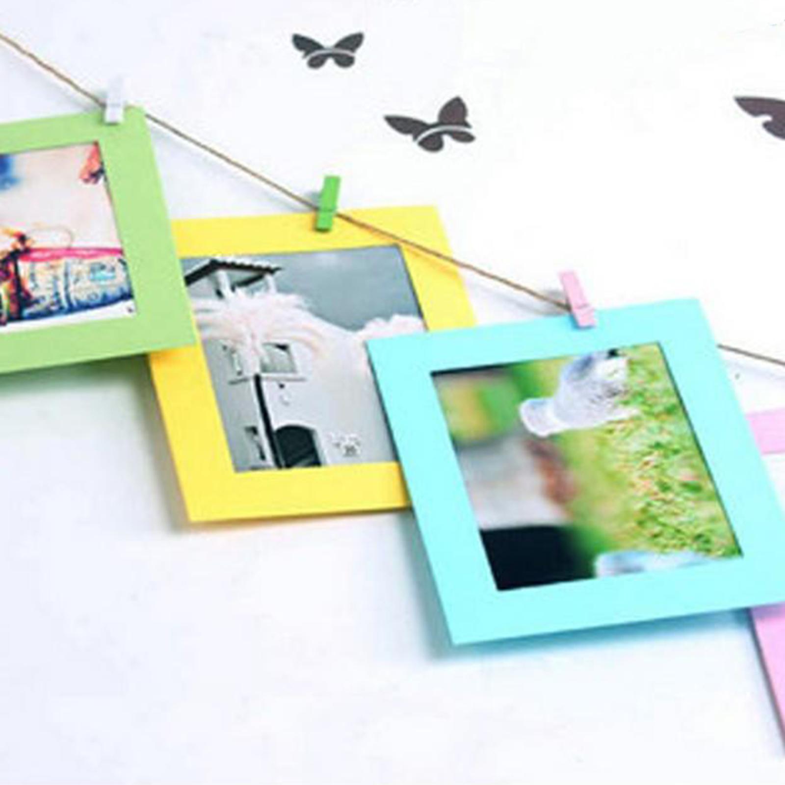 Paper Photo Picture Frame Display Craft Rope Clip Ornaments 30pcs 3in