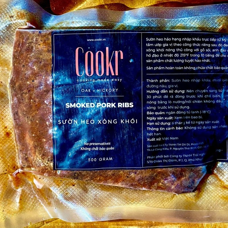 Sườn heo xông khói thủ công - 500gr