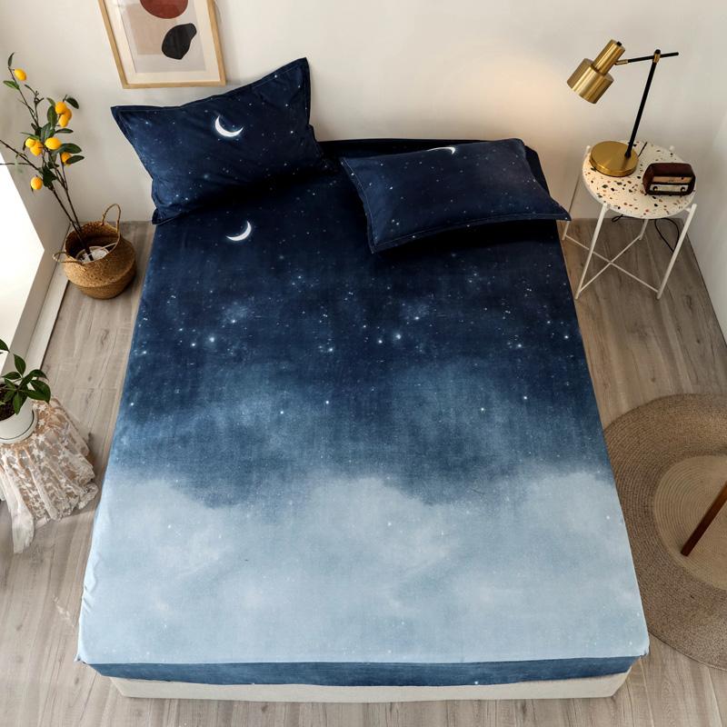 3 Chiếc Trang Bị Tấm Đôi/Nữ Hoàng/Vua Kích Thước Trên Bầu Trời Đêm Sabanas Đơn Giản Phong Cách Chăn Ga Gối Vải Lanh Với Vỏ Gối Giường ga Bộ