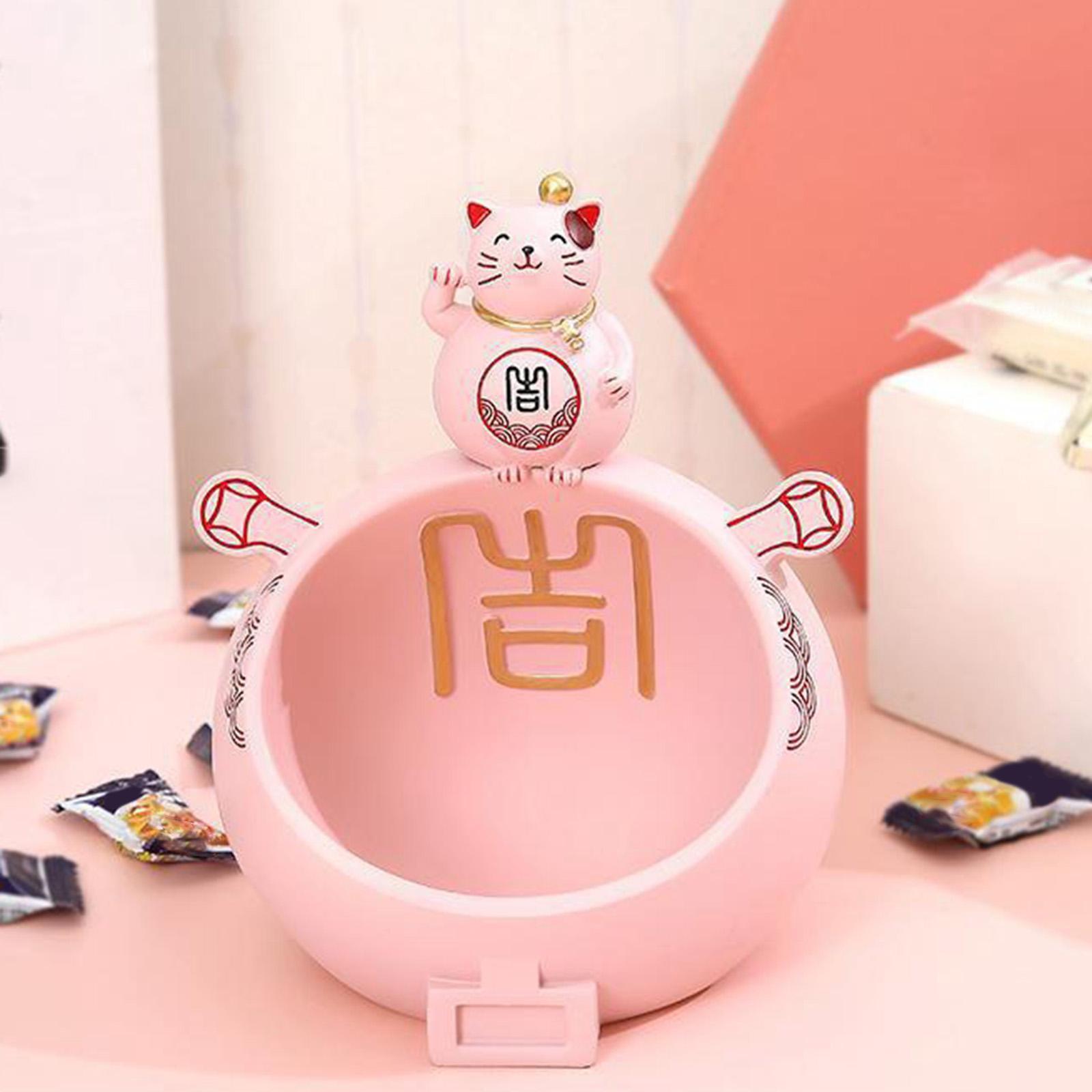 Hộp đựng đồ Trang Trí Hình Mèo May Mắn Bằng Nhựa