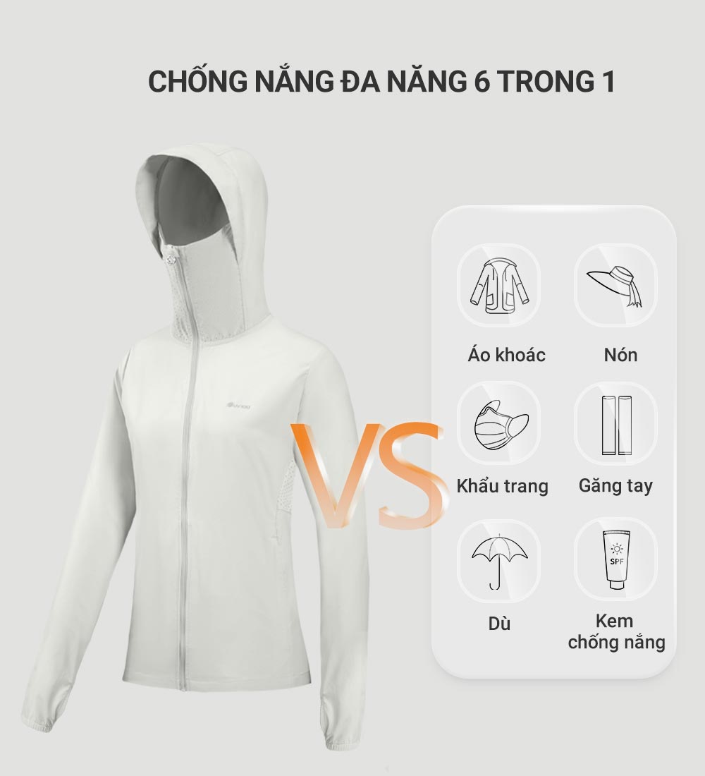 Áo khoác chống nắng nữ Suptex Cool mỏng nhẹ thoáng mát UV100 AL23126