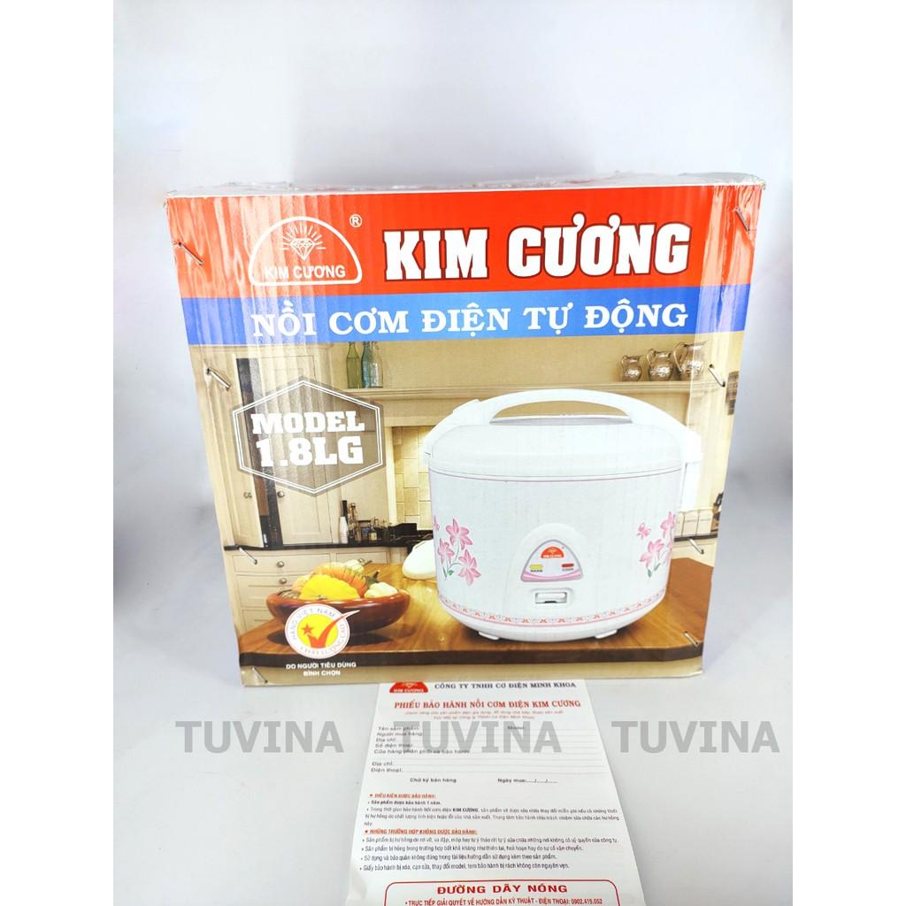 Nồi Cơm Điện Kim Cương Nắp Gài 1.8 Lít 1.8L - Hàng Chính Hãng (Bảo Hành 12 Tháng) giao màu ngẫu nhiên