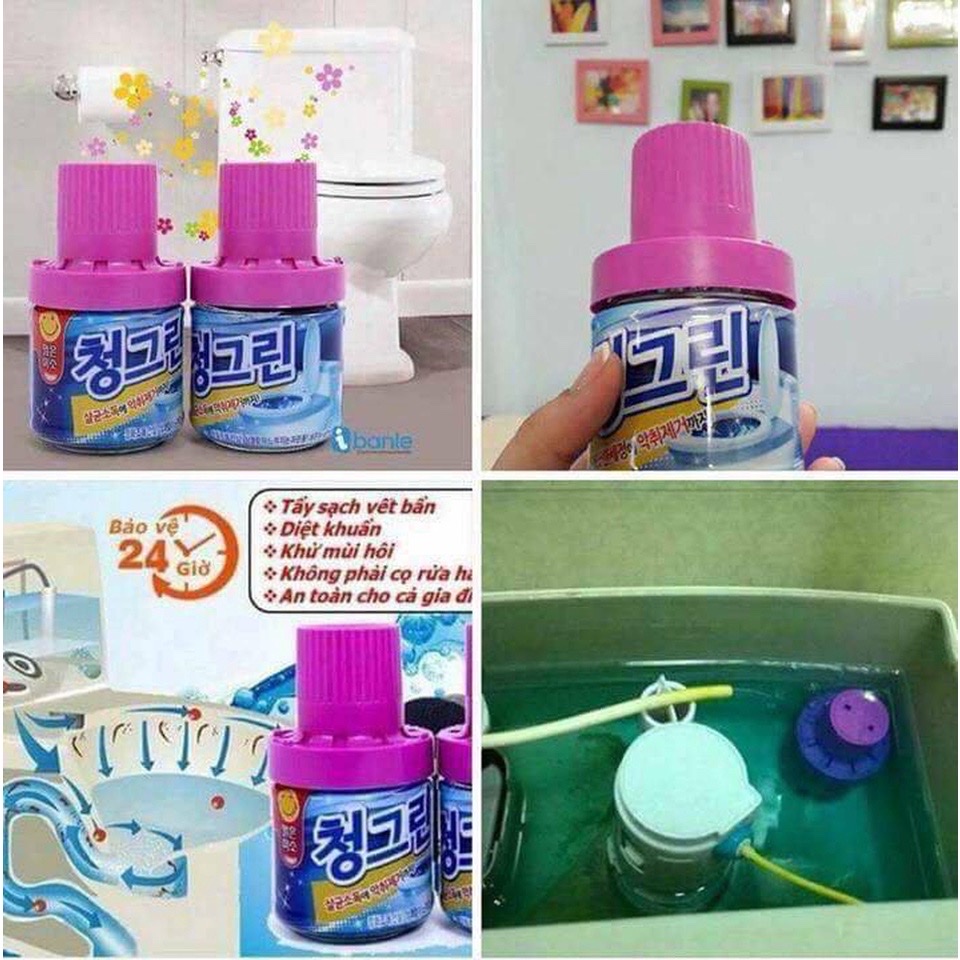 Sản phẩm vệ sinh nhà tắm -Chai thả tẩy bồn cầu Hàn Quốc , diệt khuẩn và tỏa hương thơm dịu nhẹ , lọ thả bồn cầu trắng sạch thơm mát nhà vệ sinh