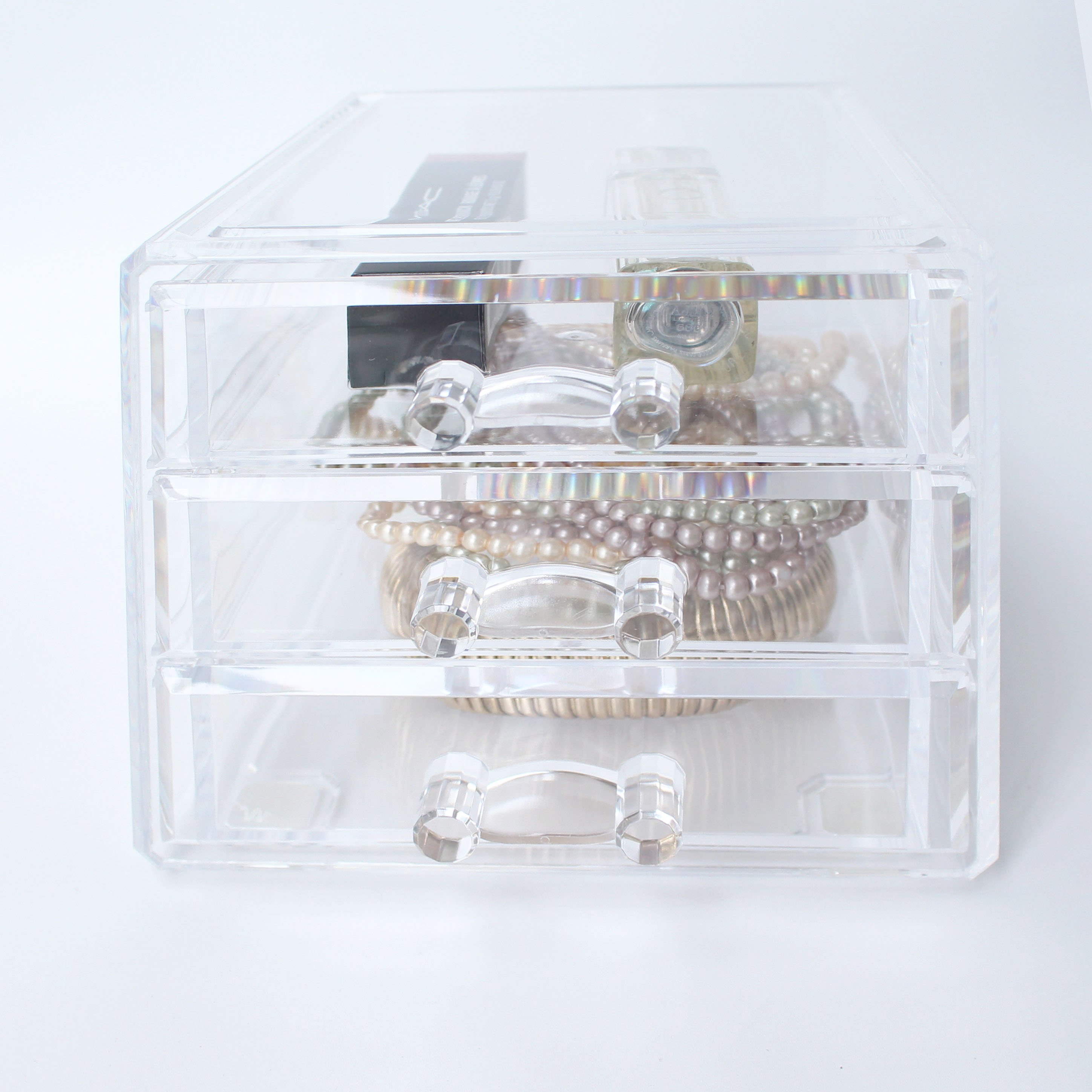 Khay đựng mỹ phẩm đồ trang điểm trang sức đa năng bằng mica 3 tầng MINISO 3-DRAWER JEWELRY ORGANIZER tiện lợi, chính hãng - MNS056