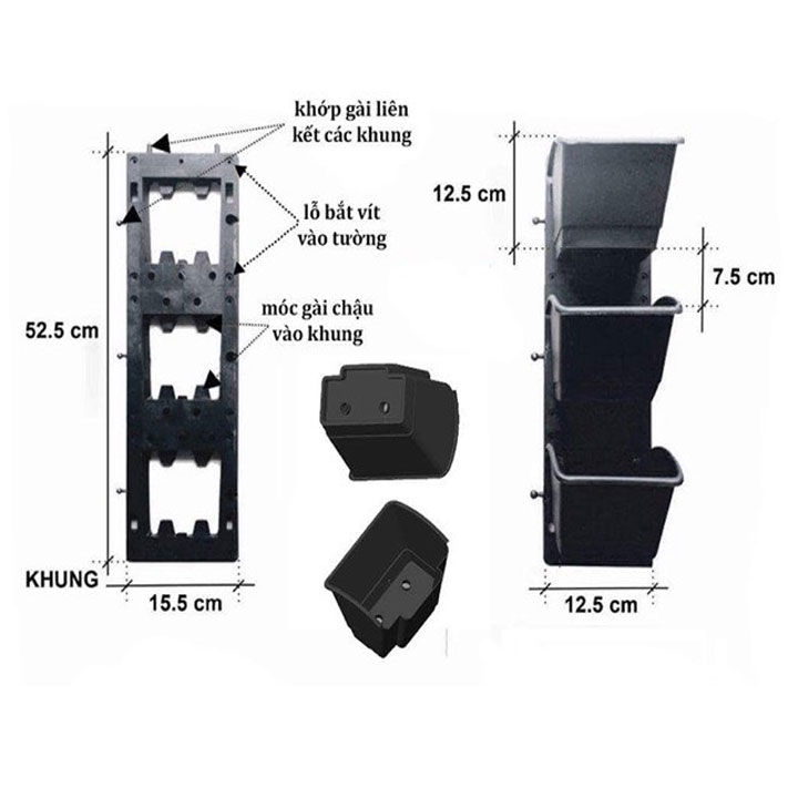 10 Bộ Chậu Vườn Tường Đứng Trồng Rau Trồng Hoa Cây Cảnh Cảnh Quan
