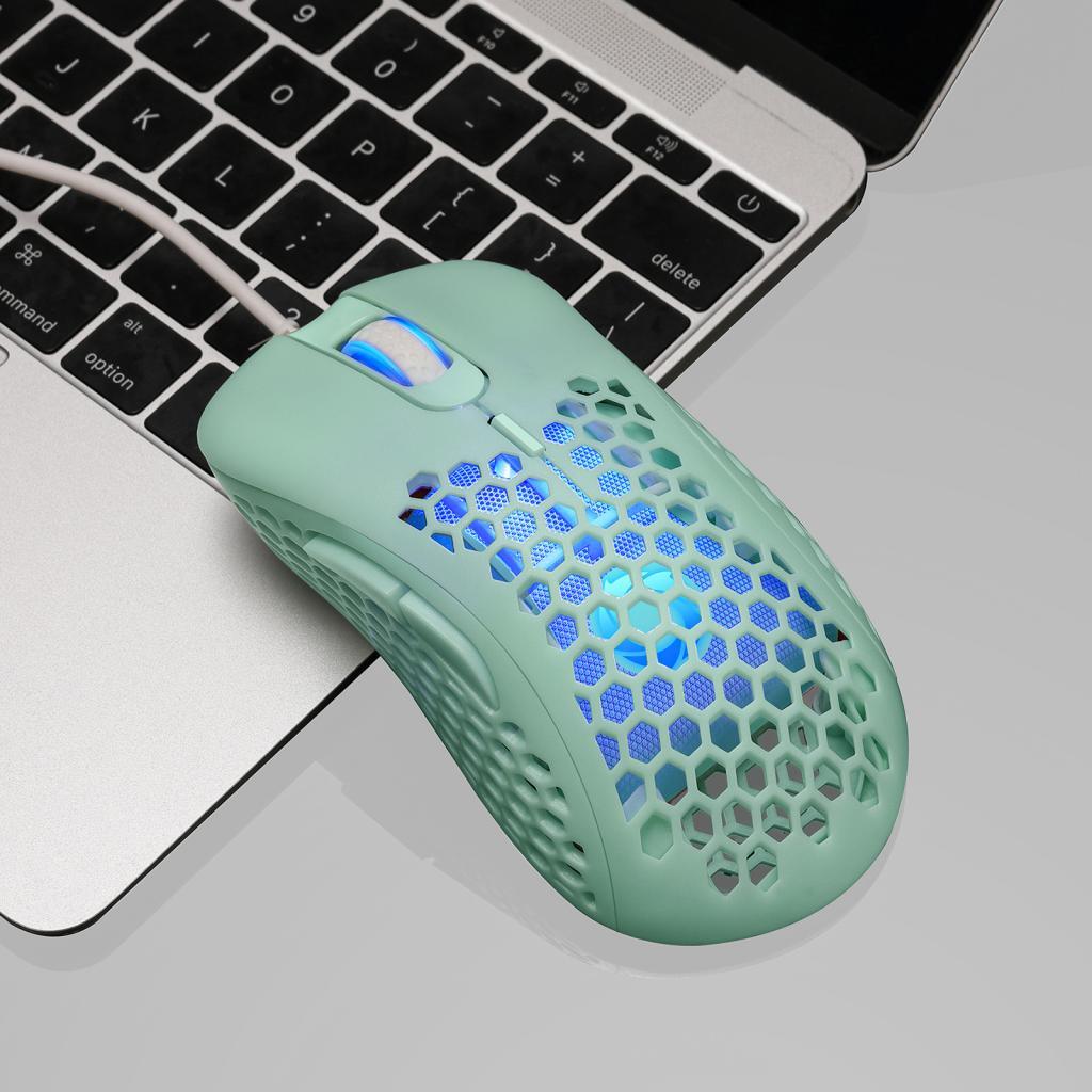 USB Gaming Mouse, Honeycomb Lightweight Gaming Mouse with Backlight, 1600 DPI, Wired PC Gaming Mouse for Mac Laptop Computer