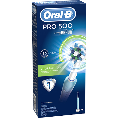 Bàn chải điện Oral-B Pro 500 CrossAction D16.513.U - Hàng chính hãng