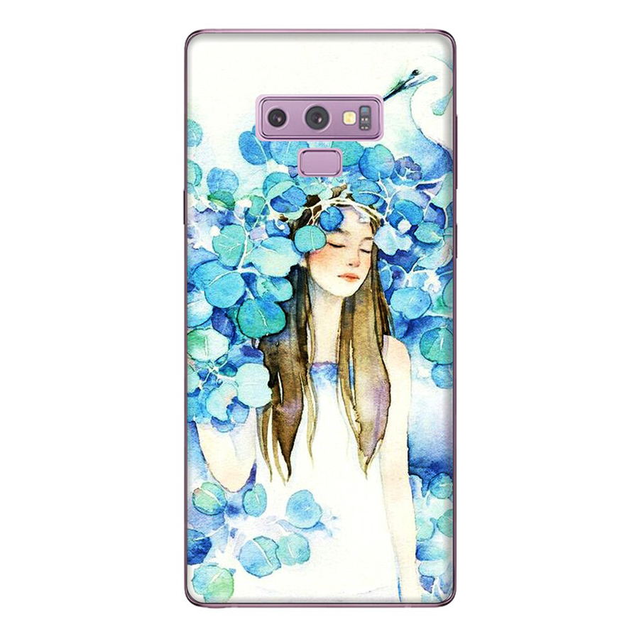 Ốp Lưng Dành Cho Điện Thoại Samsung Galaxy Note 9 Cô Gái Lá Xanh