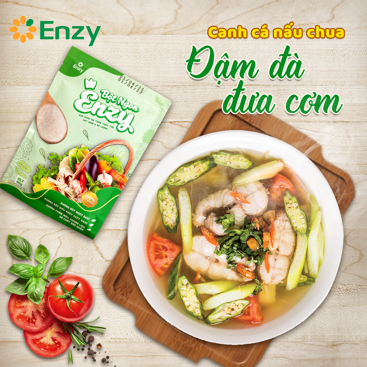 Combo &quot;Nhà hàng&quot; 45 gói bột nêm rau củ Enzy healthy dùng thay thế gia vị cả chay và mặn.