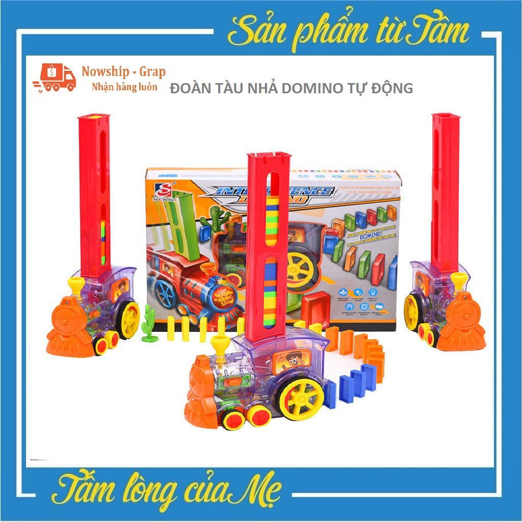 Đoàn Tàu Hỏa Xếp Domino Tự Động Cho Bé Thỏa Sức Sáng Tạo - Xe Lửa Nhả Domino