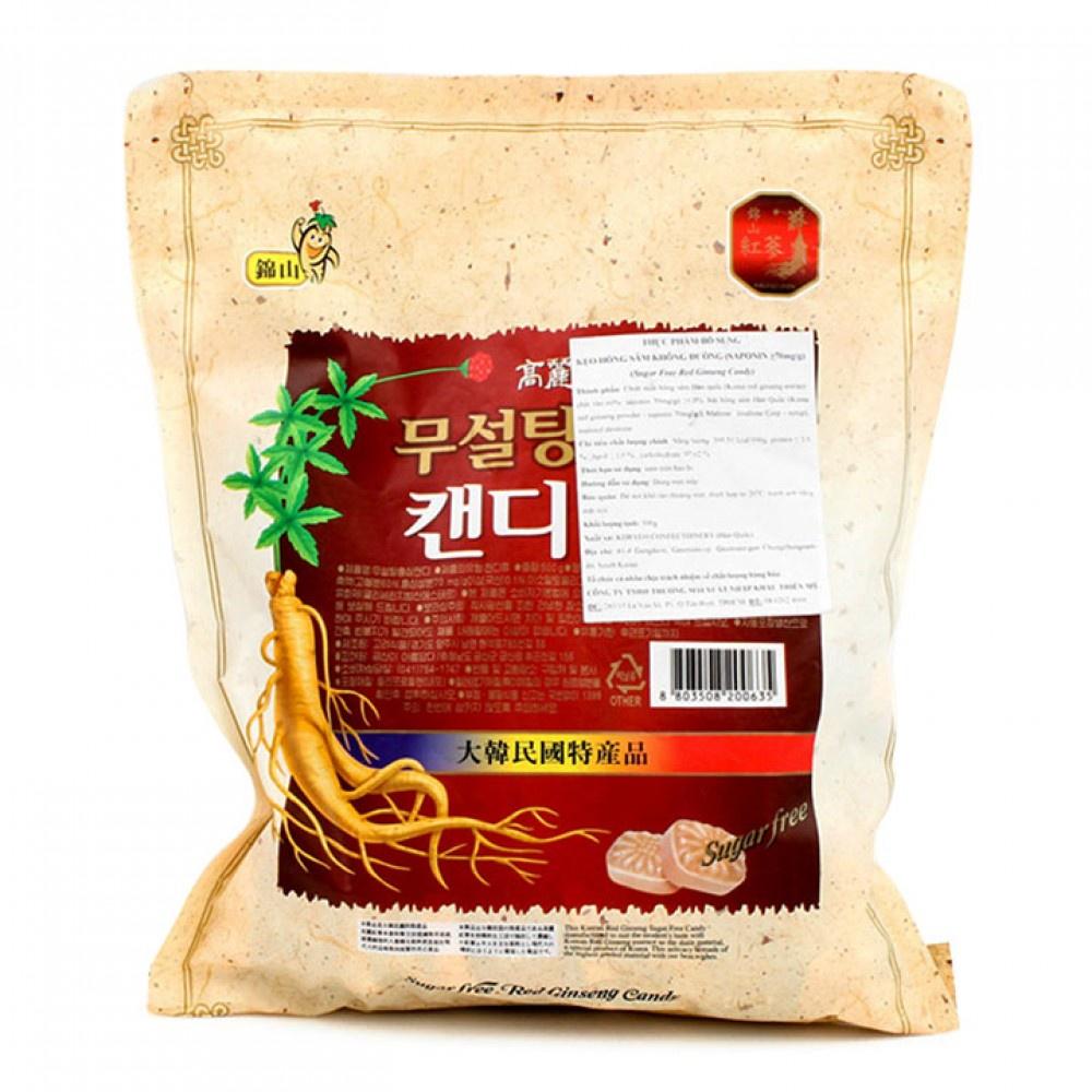 KẸO HỒNG SÂM KHÔNG ĐƯỜNG HÀN QUỐC 500GR (KOREA RED GINSENG FREE SUGER)