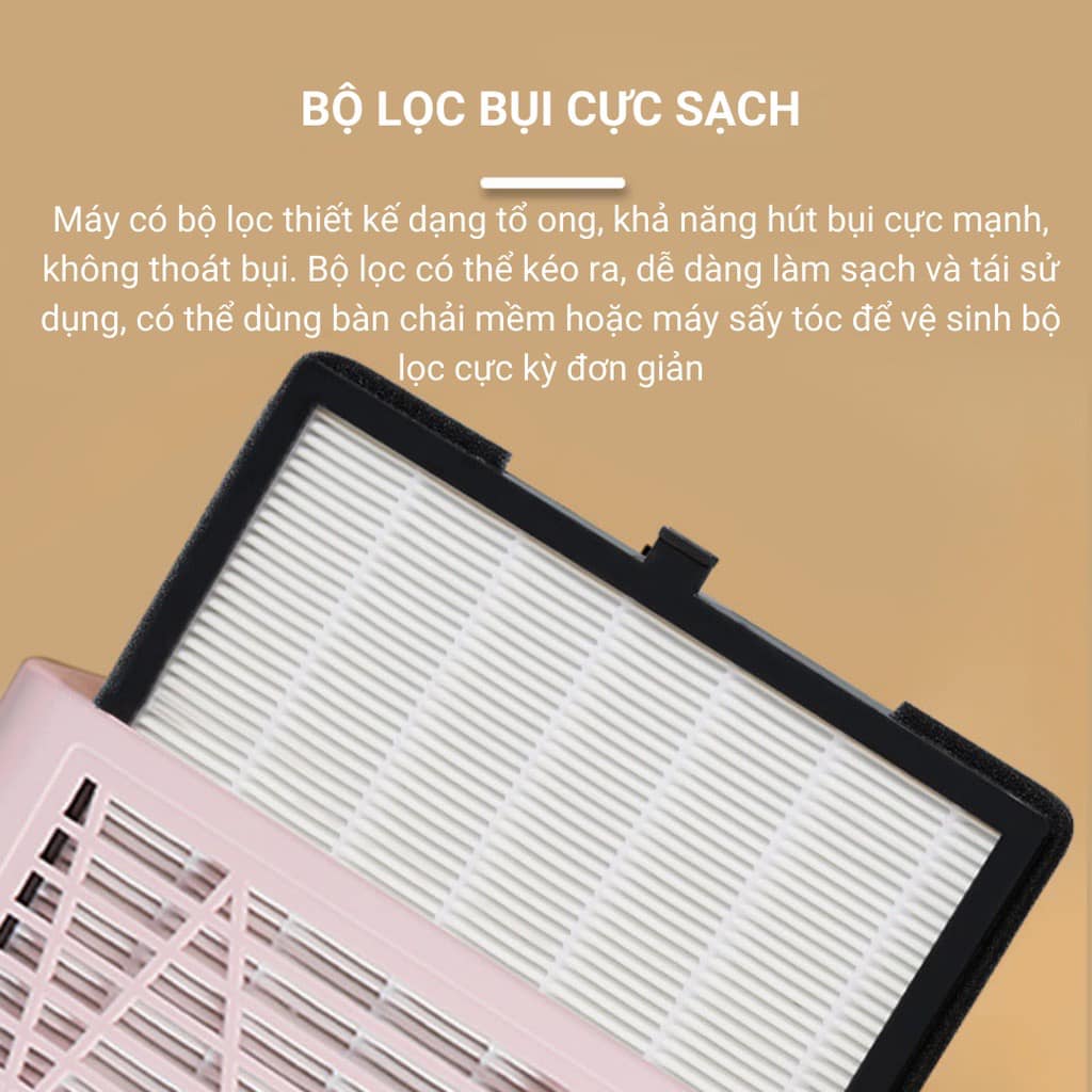 Máy hút bụi nail 858-6 công xuất 80W , làm móng tay nail