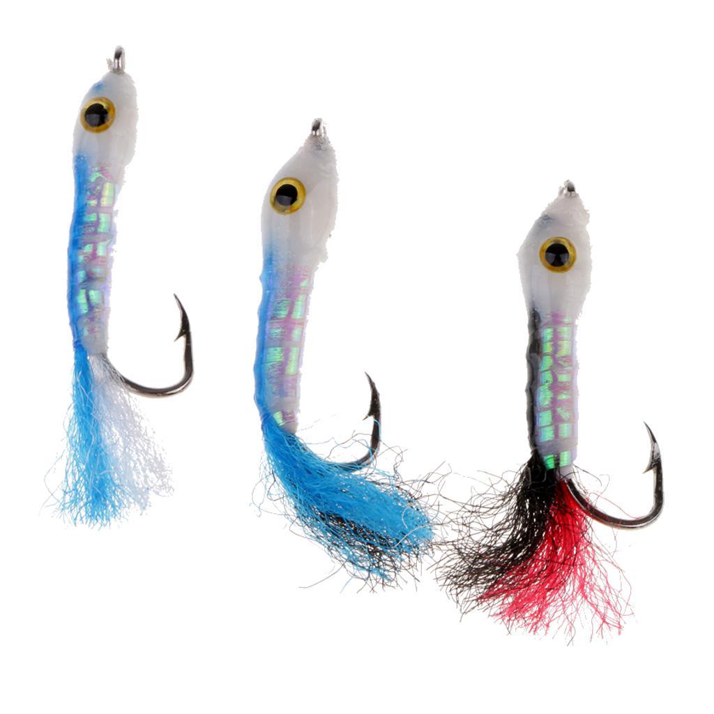 3pcs Simulation Minnow Flies Wet Sinking Flies for Bass Salmon Fly Fishing