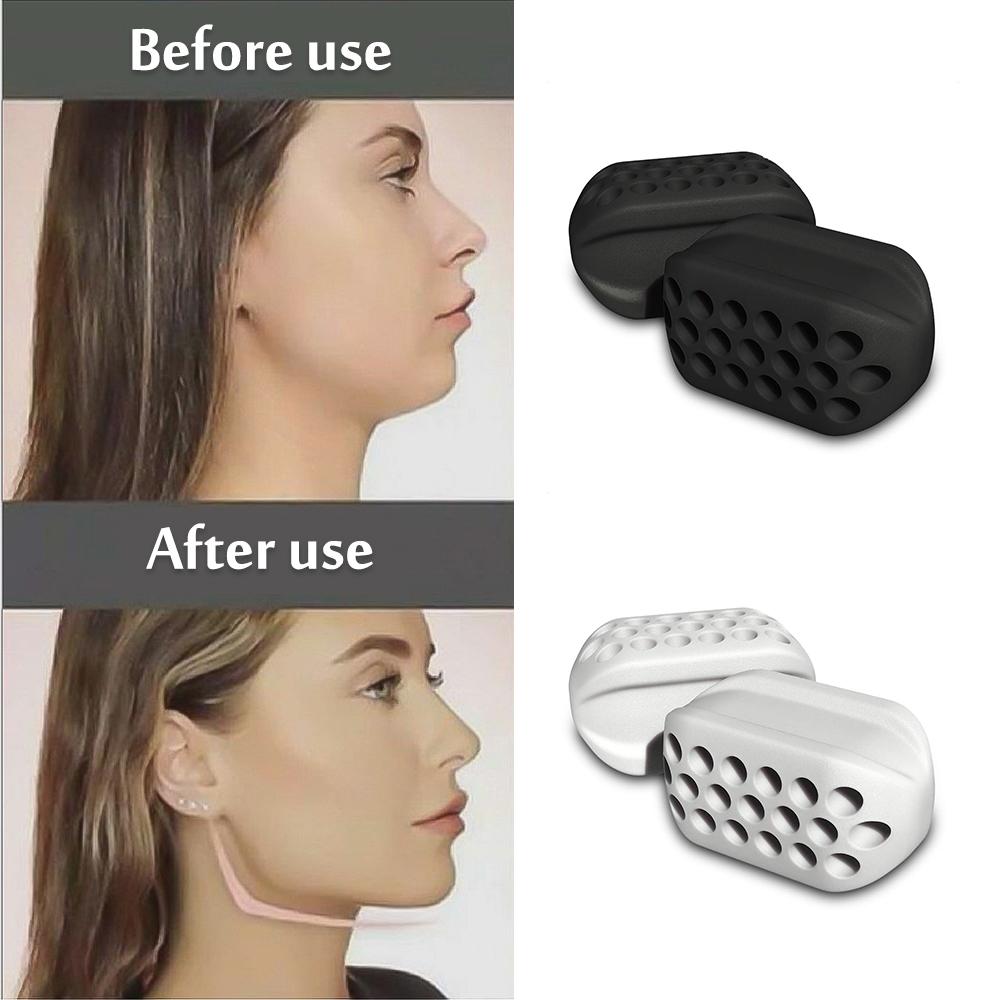 2PCS JAW LINE PRETERISER BALL JAW LINE Huấn luyện viên mặt tập thể dục cơ mặt Ball Jawline Chew Ball Workout Thiết bị tập thể dục Color: Light Grey