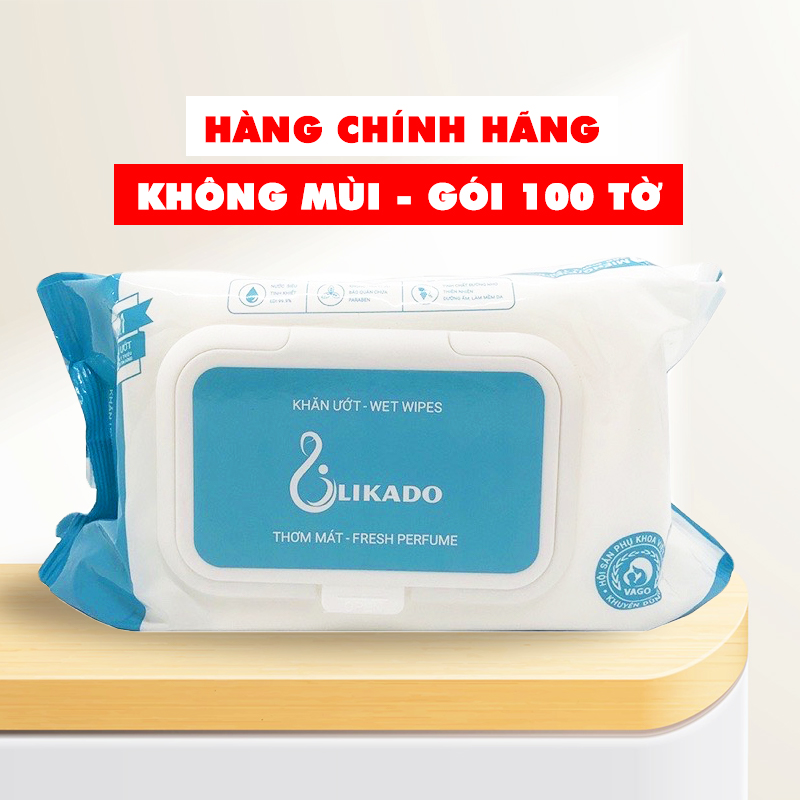 Khăn giấy ướt không mùi, Khăn ướt cho bé Likado chính hãng mềm mịn an toàn cho bé – SKH010