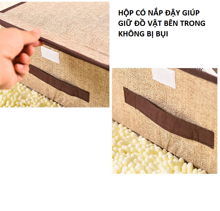 Combo 2 Hộp vải đựng vật dụng xếp gọn (giao màu ngẫu nhiên)