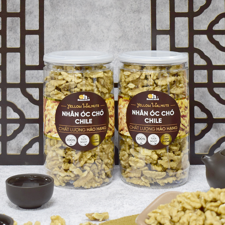 Nhân Óc Chó Vàng Chile Smilenuts _ Trọng lượng 165g/350g _ Nhân Óc Chó Vàng tươi ngon, vị ngọt, nhân dày, vị béo không đắng, chát, hàng mới chất lượng _ phù hợp với phụ nữa mang thai