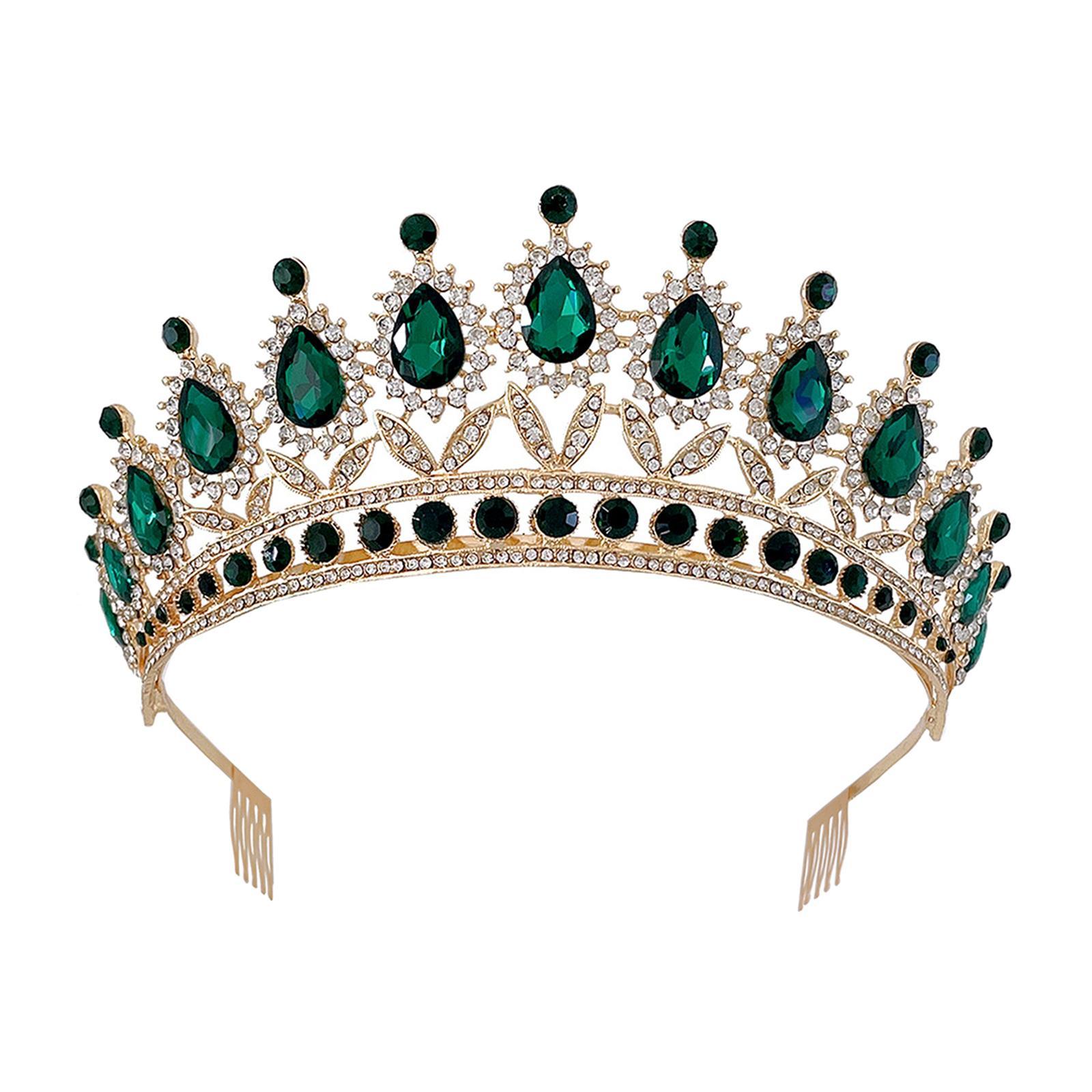 Tiara Crown with Comb Baroque Gifts Gorgeous Tiara Crown for Party Birthday