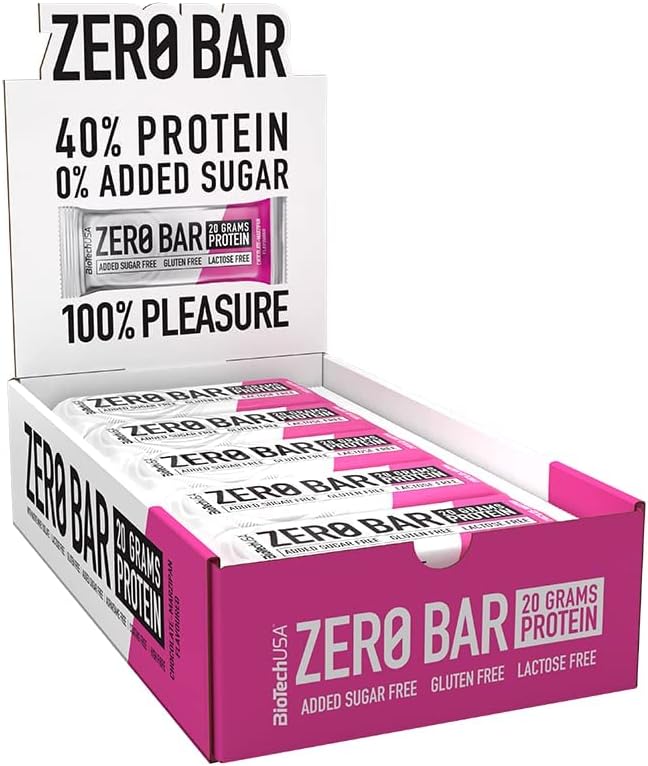 Bánh Protein Biotech USA Zero Bar (50g, 20 bánh), Bánh Bổ Sung Protein giúp Phục Hồi Phát Triển Cơ