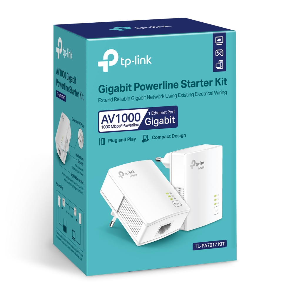Bộ Chuyển Đổi Internet Qua Đường Dây Điện Gigabit AV1000 TP-Link TL-PA7017 KIT | Cắm và Sử Dụng | Bảo hành 2 năm | Hàng Chính Hãng