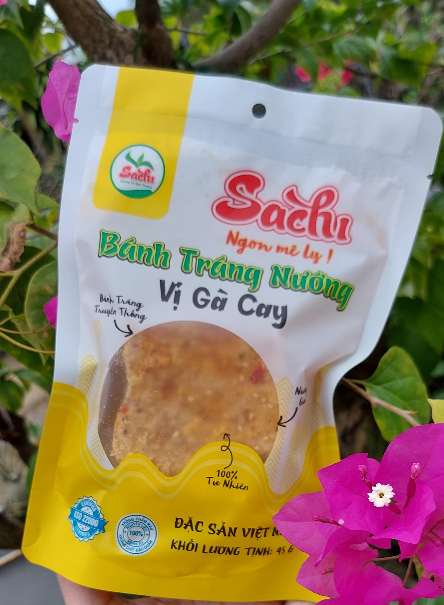 Bánh Tráng  Nướng Trộn Chà Bông Gà Sachi 45gram