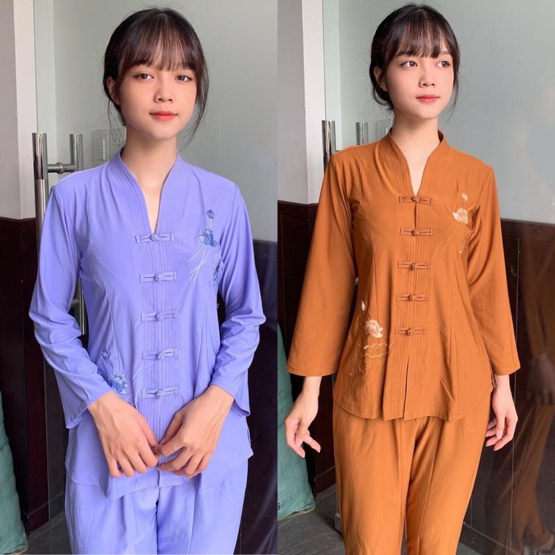 Đồ Lam Đi Chùa# Vải Thun Bà Lai Tim # Đồ Bộ # Thun Mát# Trung Niên