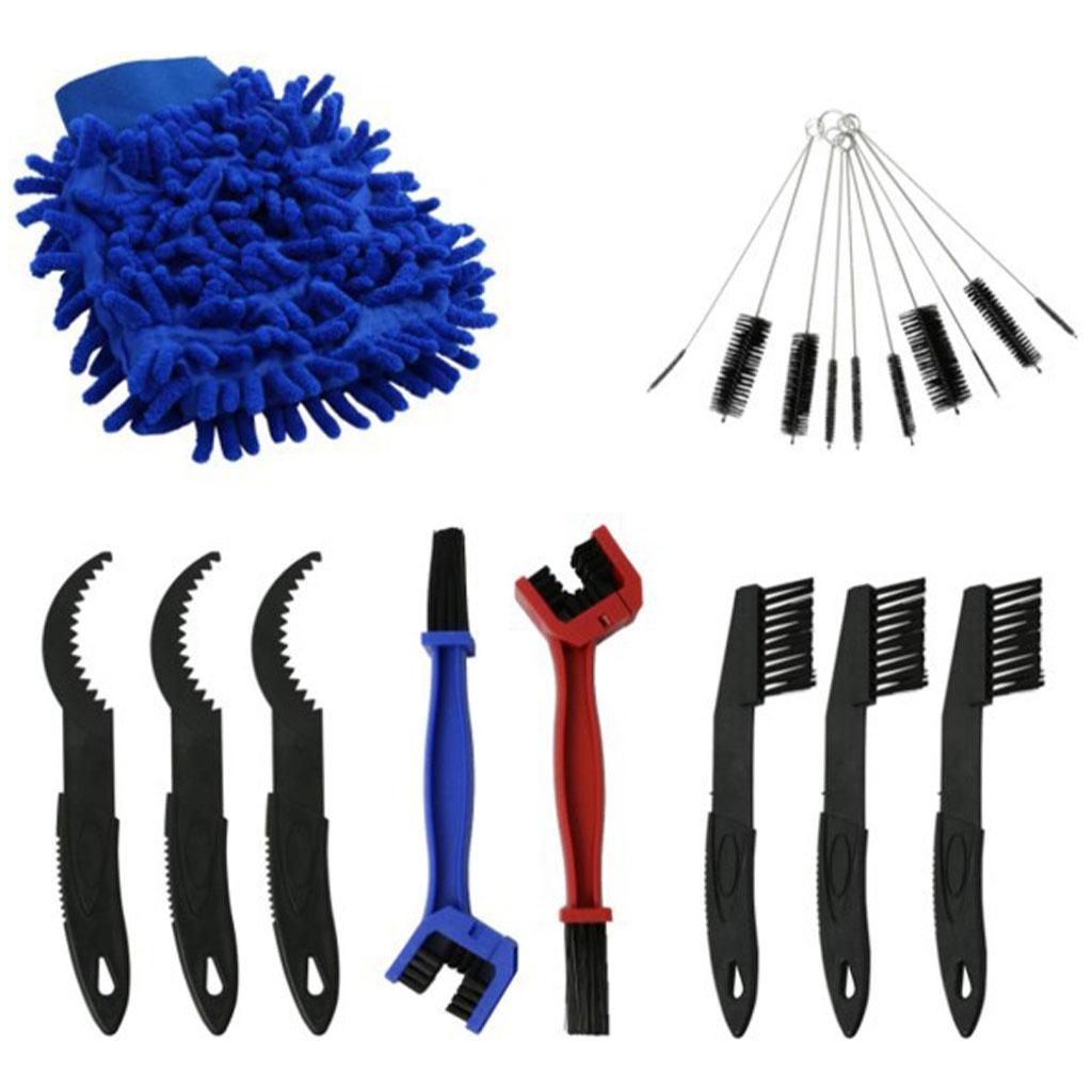 Bike Cleaning Kit, Bicycle Cleaning Brush Tool, Bike Chain Cleaner, Cycling Brush Set, Suitable for Crank/Tire,Mountain Bike, Road Bike, Folding Bike