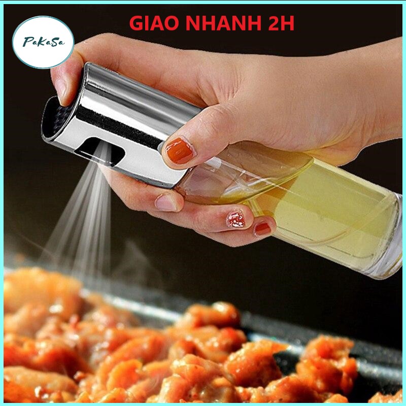 Bình Xịt Dầu Ăn , Dấm Thủy Tinh Phun Sương - 100 ml - Hàng Chính Hãng