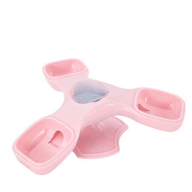 Bát ăn 3 khay bập bênh cho chó mèo - Giao màu ngẫu nhiên