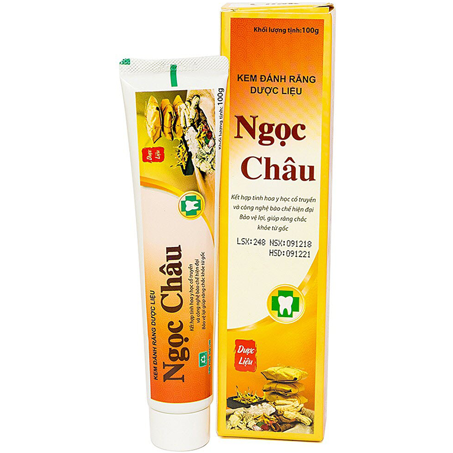 Combo 2 Tuýp Kem Đánh Răng Dược Liệu Ngọc Châu (100g/tuýp)