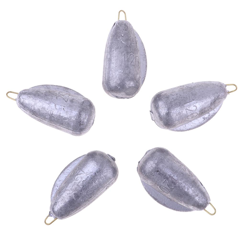 Pack of 5 Fishing Lead Weights Sinkers with Hook Carp Fishing Tackle