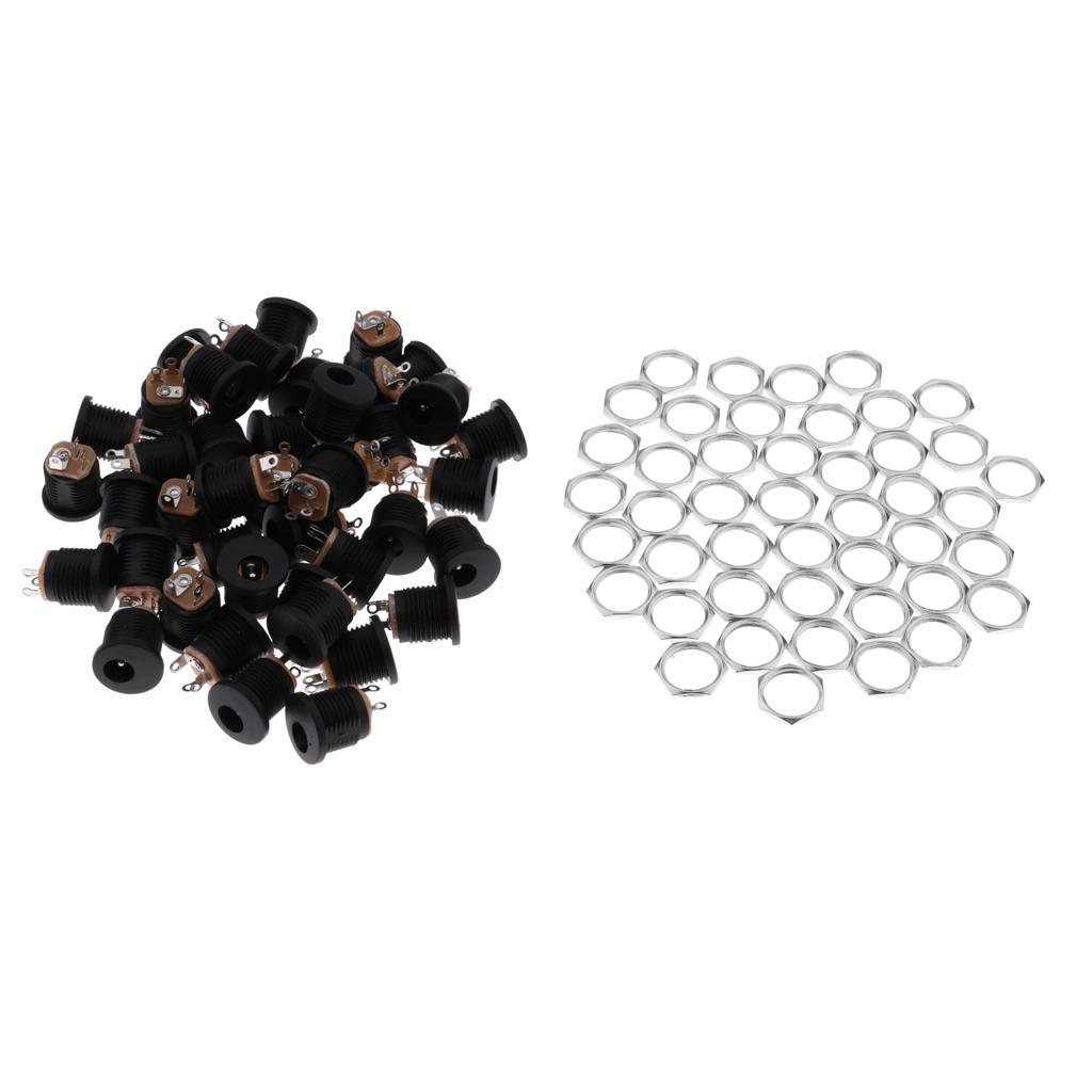 50Pack Panel Mount DC022 2.1x5.5mm DC Power Jack Socket AV Plug Connector