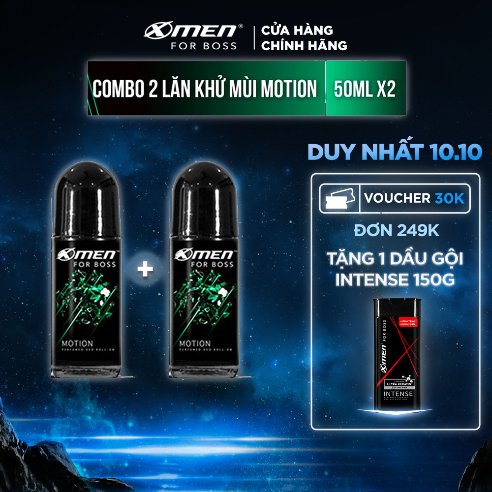 Combo 2 Lăn khử mùi Xmen for Boss 50ml/chai Hương Năng Động Motion