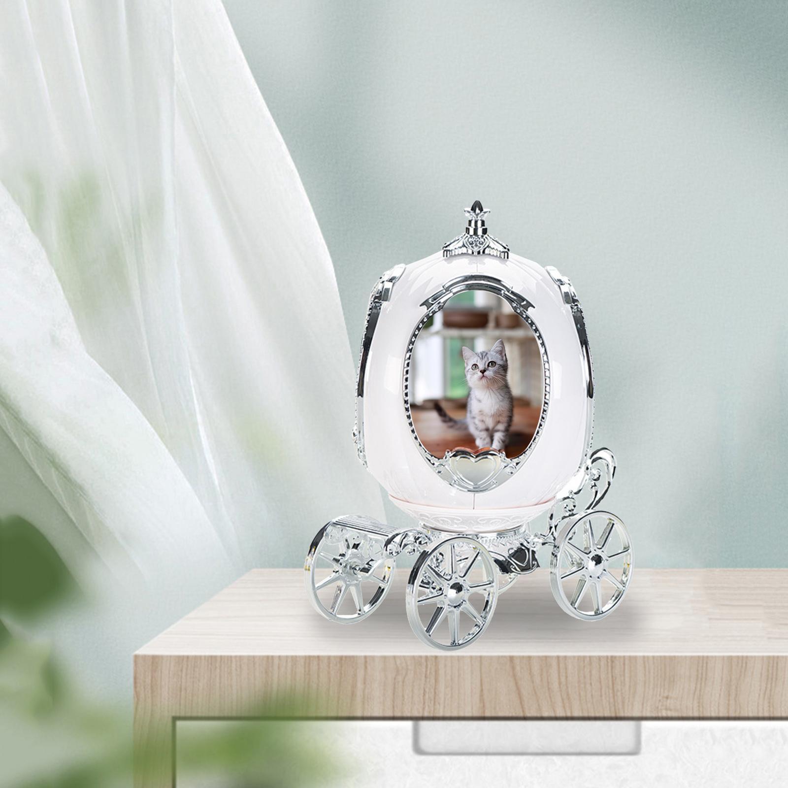 Photo Frame Music Box Rotating Picture Display for Bedroom Desktop